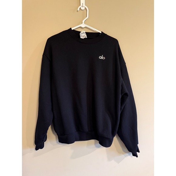 ALO Yoga Tops - Alo Yoga Accolade Crew Neck Pullover Sweatshirt Black Women Small W3402R